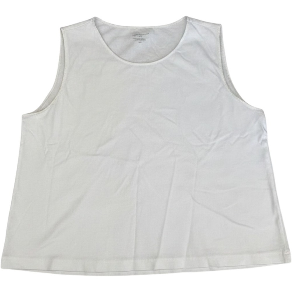 Christopher & Banks White Sleeveless Tank Top Cotton Crew‎ Neck Womens P/XL